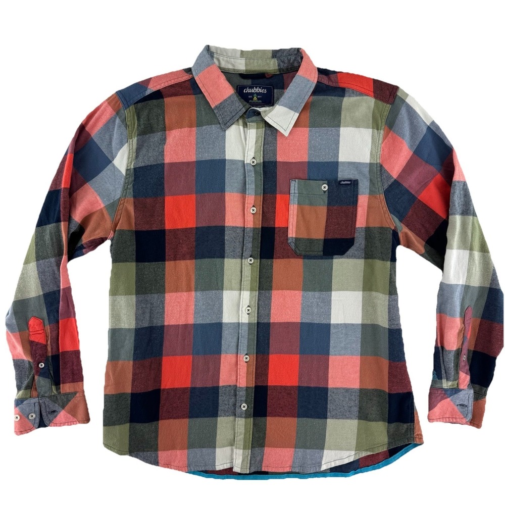 Chubbies Flannel Button Up Shirt‎ Mens XL Cotton Blend Long Sleeve